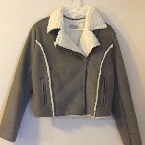 Loft Sherpa and Suede Coat